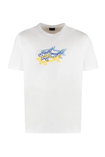 Paul & Shark Logo Cotton T-shirt In White