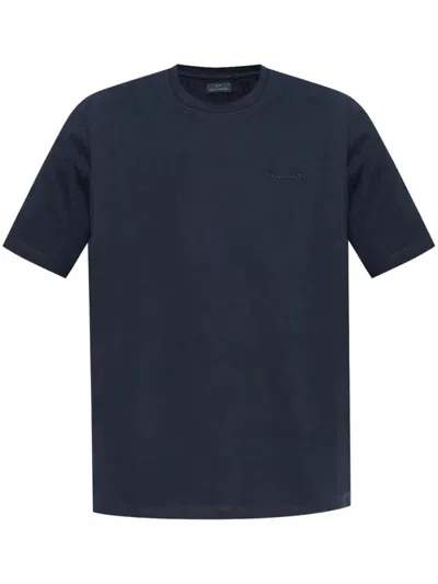 Paul & Shark Tone-on-tone Embroidery Cotton Jersey T-shirt Clothing In Blue