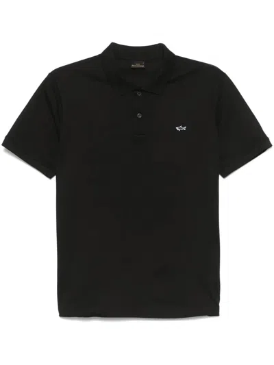 Paul & Shark Logo-embroidered Polo Shirt Clothing In Black