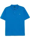 Paul & Shark Cotton Polo With Logo Patch In Blue