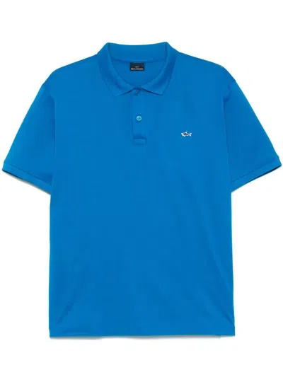Paul & Shark Logo-embroidered Polo Shirt Clothing In Blue