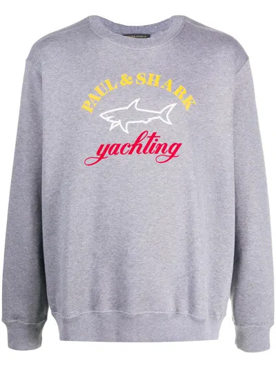 PAUL & SHARK PAUL & SHARK LOGO-PRINT COTTON CREW NECK SWEATSHIRT CLOTHING