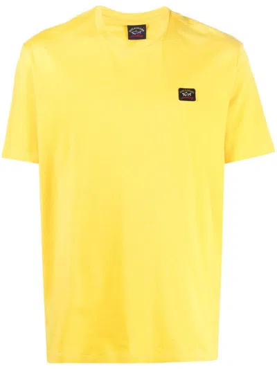 Paul & Shark Round Neck Logo T-shirt In Yellow