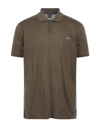 Paul & Shark Man Polo Shirt Khaki Size Xxl Cotton In Beige