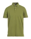 Paul & Shark Man Polo Shirt Military Green Size M Cotton In Green
