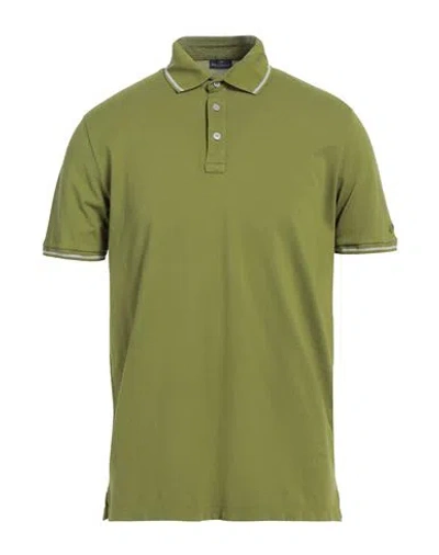 Paul & Shark Man Polo Shirt Military Green Size M Cotton