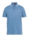 Paul & Shark Man Polo Shirt Sky Blue Size M Cotton