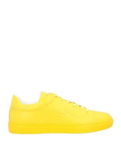 Paul & Shark Man Sneakers Yellow Size 9 Soft Leather