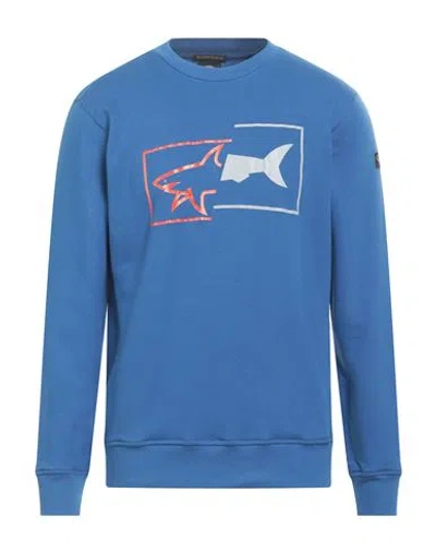 Paul & Shark Man Sweatshirt Blue Size 3xl Cotton