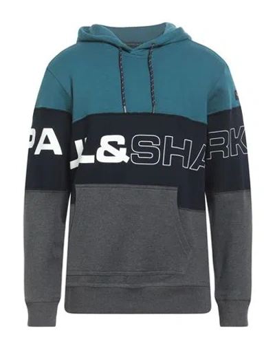 Paul & Shark Man Sweatshirt Deep Jade Size L Cotton In Multi