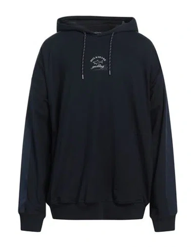 Paul & Shark Man Sweatshirt Navy Blue Size M Cotton, Elastane