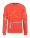 Paul & Shark Man Sweatshirt Orange Size 3xl Cotton