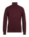 Paul & Shark Man Turtleneck Burgundy Size L Virgin Wool In Red