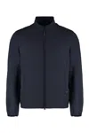 Paul & Shark Nylon Jacket With High Collar And Pockets In Blue