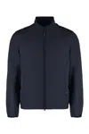 Paul & Shark Nylon Jacket With High Collar And Pockets In Blue