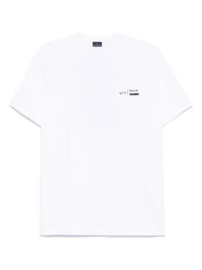 Paul & Shark Ocean Print Cotton T-shirt Clothing In White