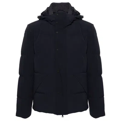 Paul & Shark Hooded Puffer Jacket In Blue