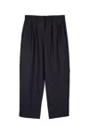 Paul & Shark Cropped Pleated Trousers With Belt Loops And Flap Back Pockets In 050