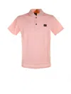 Paul & Shark Cotton Piqué Polo With Iconic Badge In Rosa Chiaro