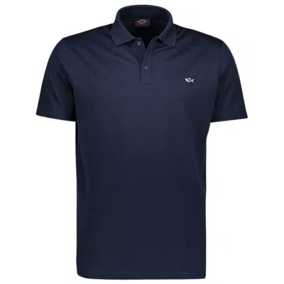 Paul & Shark Chest Shark Logo Piquet Polo In Multicolor