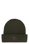 Paul & Shark Ribbed Wool Beanie In Green