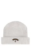Paul & Shark Ribbed Wool Beanie In Grey
