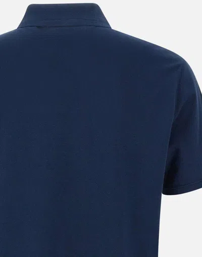 Paul & Shark Short Sleeve Cotton Polo Shirt In Blue