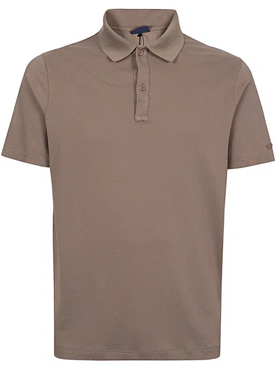 Paul & Shark Short Sleeved Polo Shirt In Brown