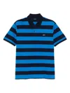 Paul & Shark Striped Cotton Polo Shirt In Blue