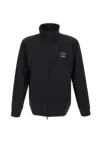 Paul & Shark Logo-print Zip-up Cotton Blend Sweatshirt Clothing In Black