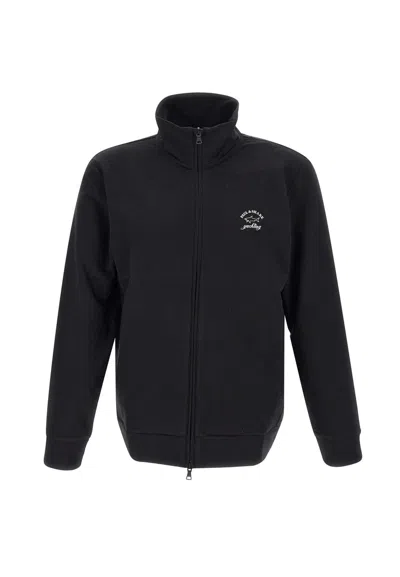 PAUL & SHARK PAUL & SHARK LOGO-PRINT ZIP-UP COTTON BLEND SWEATSHIRT CLOTHING