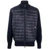 Paul & Shark Padded-panel Knitted Jacket In Blue