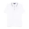 Paul & Shark Double Piqué Cotton Polo With Striped Details In White