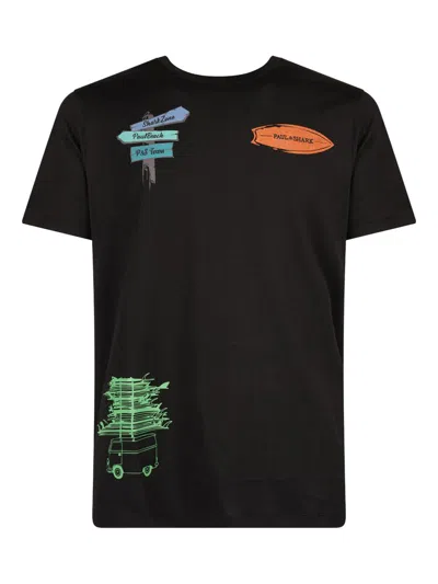 Paul & Shark Logo Print T-shirt Clothing In Black