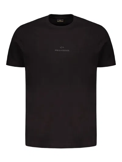 Paul & Shark Logo-embellished Crew-neck T-shirt In Black