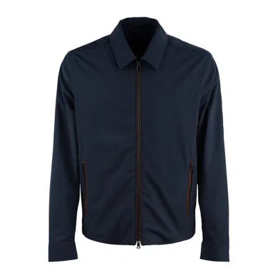 Paul & Shark Typhoon® Re-4x4 Stretch Shacket With Alcantara Detailing In Blue