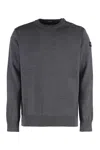 Paul & Shark Ribbed Crew-neck Wool Sweater With Shoulder Buttons