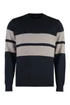 Paul & Shark Virgin Wool Crew-neck Sweater In Blue