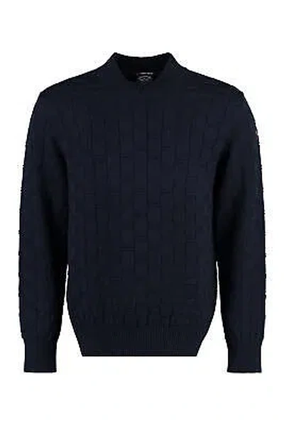 Pre-owned Paul & Shark Paul&shark Virgin Wool Crew-neck Sweater In Blue