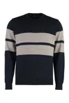Paul & Shark Virgin Wool Crew-neck Sweater In Blue
