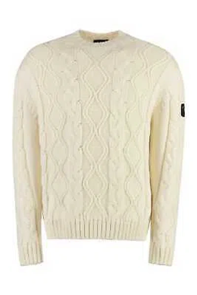 Pre-owned Paul & Shark Paul&shark Virgin Wool Crew-neck Sweater In White