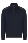 Paul & Shark Ribbed Wool Sweater With Shoulder Detail