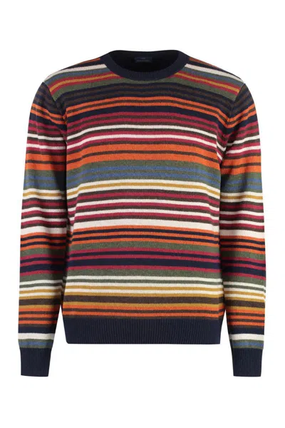 Paul & Shark Wool-blend Crew-neck Sweater In Blue