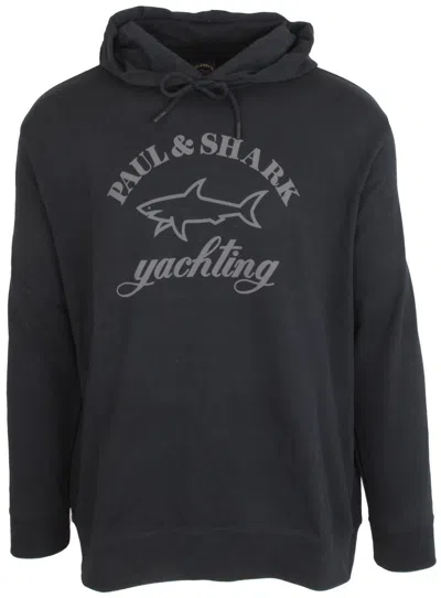Pre-owned Paul & Shark Yachting Men's Hooded Sweater Jumper Hoodie 100% Organic Cotton 3xl In Black