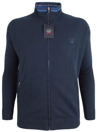 Pre-owned Paul & Shark Yachting Men's Zip Cardigan Size 5xl Navy Yachting Collection In Blue