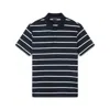 Paul & Shark Black Short Sleeve Striped Polo In Nero Bianco