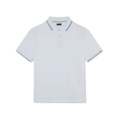 PAUL & SHARK PERLÉ COTTON JERSEY POLO WITH STRIPED TRIMS