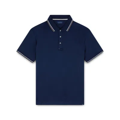 PAUL & SHARK PERLÉ COTTON JERSEY POLO WITH STRIPED TRIMS