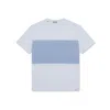 Paul & Shark T-shirt In Jersey Di Cotone Perlé Con Inserto In Bianco - Azzurro