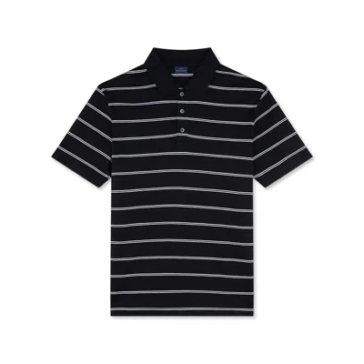 Paul & Shark Polo In Cotone Perlé In Nero-bianco-grigio
